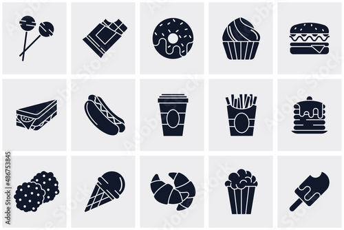 Fast food elements set icon symbol template for graphic and web design collection logo vector illustration