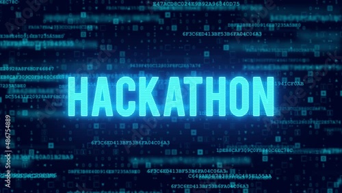Hackathon text word computer code futuristic backdrop	
animation repeat perfect loop