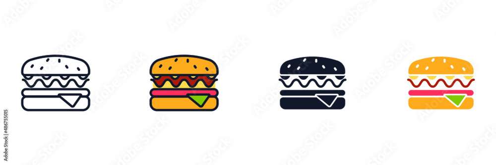 Burger icon symbol template for graphic and web design collection logo vector illustration