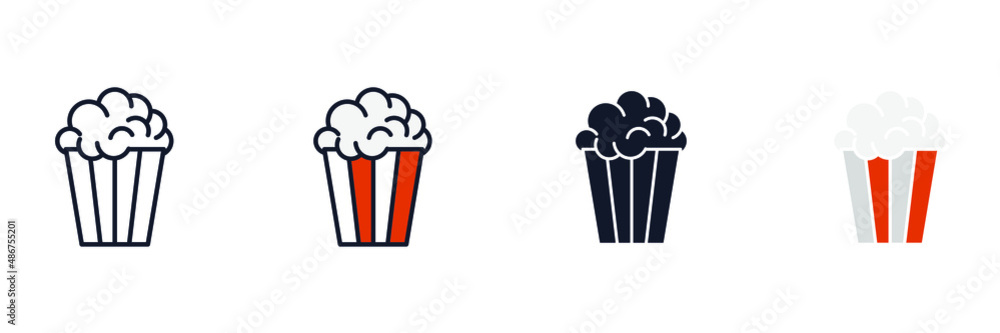 Popcorn icon symbol template for graphic and web design collection logo vector illustration - obrazy, fototapety, plakaty 