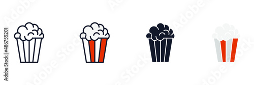 Popcorn icon symbol template for graphic and web design collection logo vector illustration © keenan