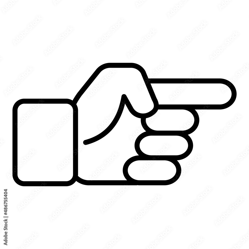 Hand Point Right Direction Flat Icon Isolated On White Background Hand Point Right Direction Flat Icon Isolated On White Background