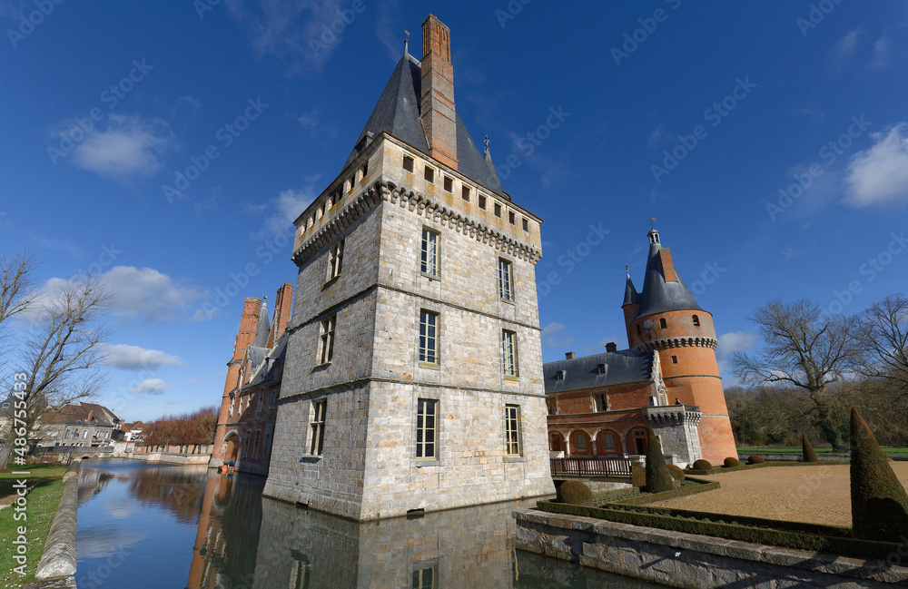 Naklejka premium France, the picturesque castle of Maintenon in Eure and Loir region.