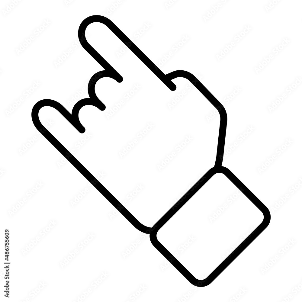 That Rock Hand Gesture Flat Icon Isolated On White Background