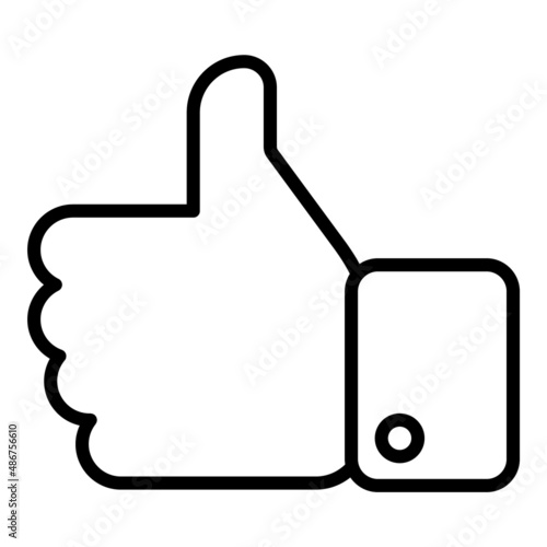 Thumb Up Like Flat Icon Isolated On White Background