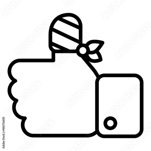 Thumb Up Bandahe Like Flat Icon Isolated On White Background