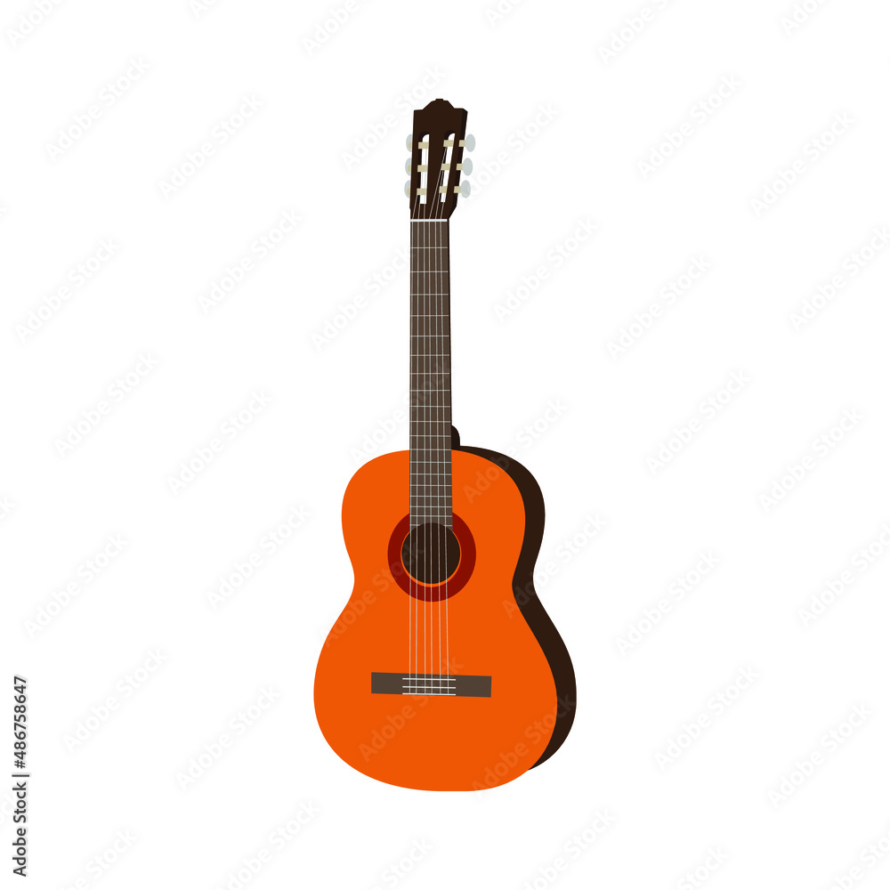 Guitar on a white background