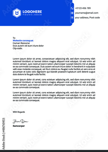 Corporate stationary creative clean unique simple business letterhead A4 template Design