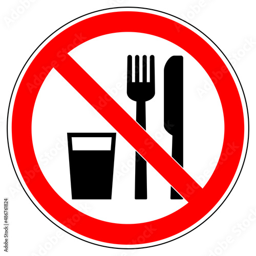 vsrr89 VectorSignRoundRed vsrr - german  Essen und trinken verboten . english  prohibition sign . no eating and drinking allowed . fork and knife . vector sign . transparent . AI 10   EPS 10 . g11193