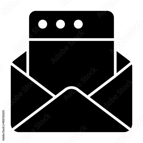 Web mail icon in filled design

