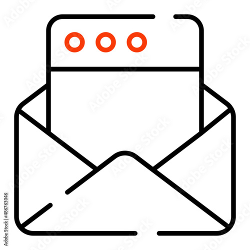 Web mail icon in filled design

