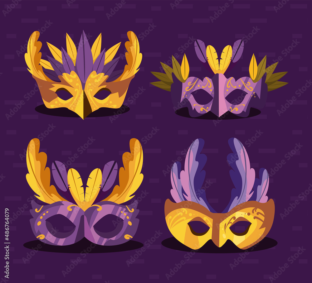 Obraz premium colored mardi gras masks