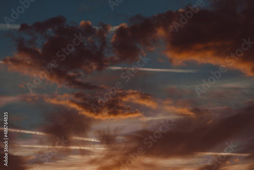 pink clouds in the sky