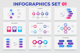 Set of infographic elements for business presentation and infographic. Flowcharts, banners, cycle and timelines.