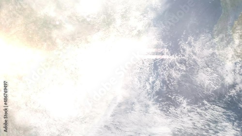 Wallpaper Mural Earth zoom in from outer space to city. Zooming on Mozambique, Maputo. The animation continues by zoom out through clouds and atmosphere into space. View of the Earth at night. Images from NASA Torontodigital.ca