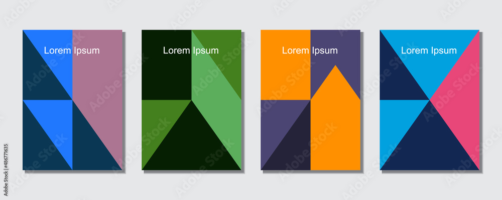 Covers templates set with graphic geometric elements. Applicable for brochures, posters, covers and banners. Eps 10 vector illustration.