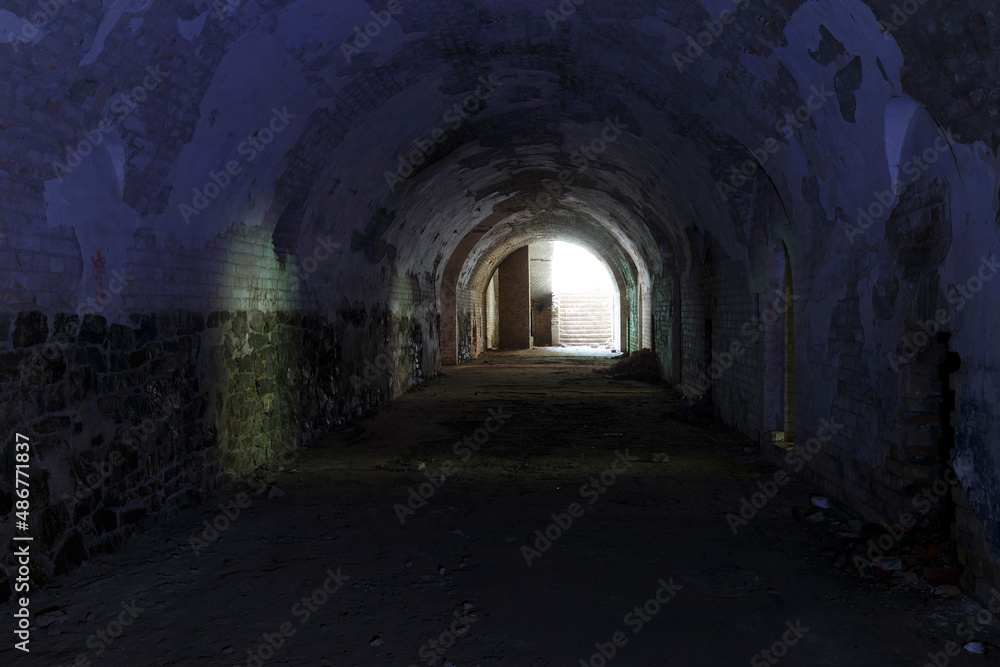 Obraz premium Mystical ruins. Old destroyed fort Tarakanivskyy inside, Rivne region. Ukraine