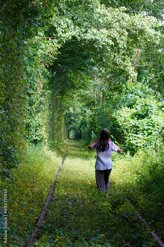 Wonders of nature - Tunnel of Love (Tunel Kokhannya). Ukraine. Tourist landmark Wonders of nature - Tunnel of Love (Tunel Kokhannya). Ukraine. Tourist landmark