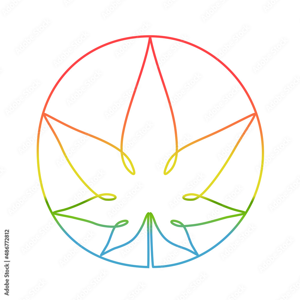 marijuana circle graphic mark coloured