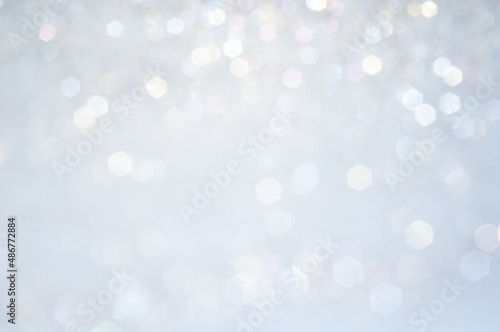 Blue blurred abstract background with bokeh circles