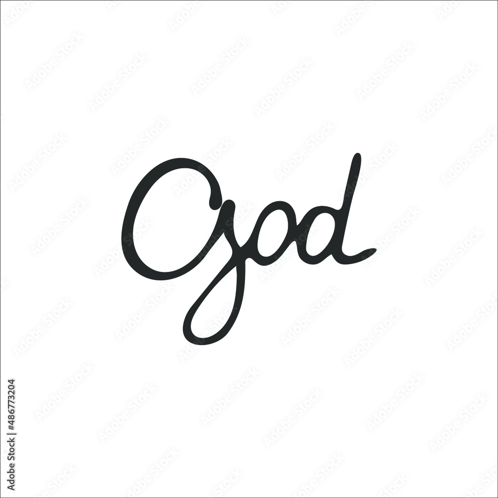 Hand-drawn Christian inscription and word Hand-drawn Christian inscription and word