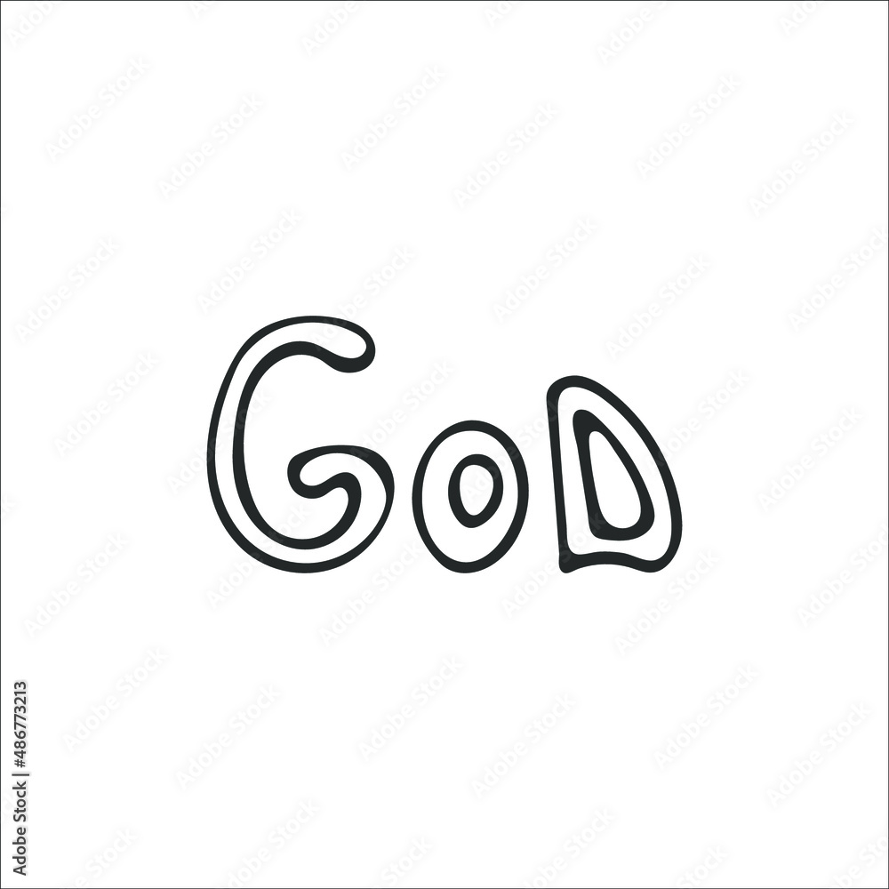 Hand-drawn Christian inscription and word Hand-drawn Christian inscription and word