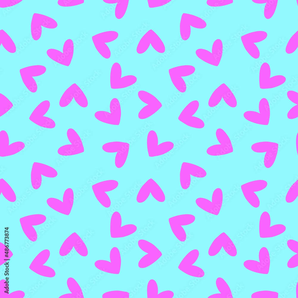 Vector Illustration of A Cute Valentine's Day Heart Shape Decoration on Blue Background. Pattern. Vector Illustration of A Cute Valentine's Day Heart Shape Decoration on Blue Background. Pattern.