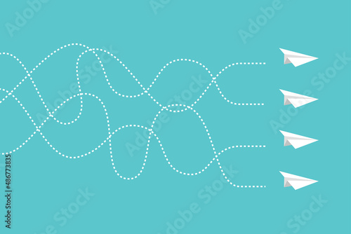 Paper Plane concept. Leadership and success concept