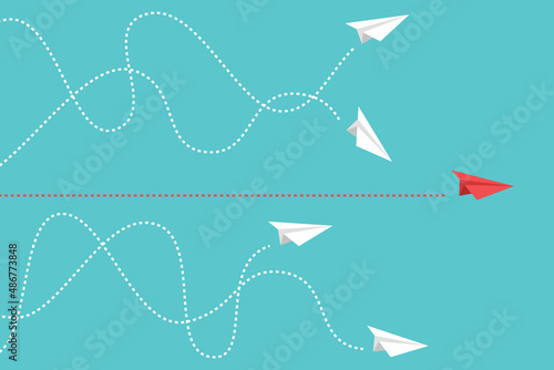 Paper Plane concept. Leadership and success concept