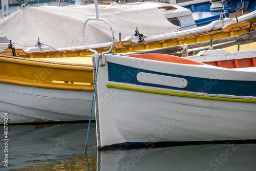 boats at quay at the port of cassis