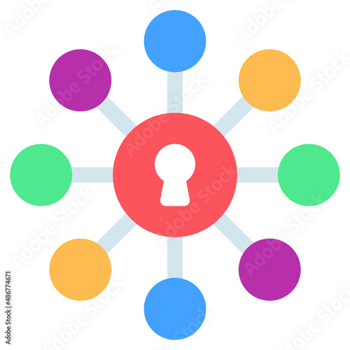 An eye catching design icon of network security

