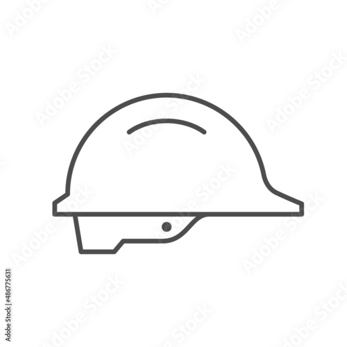 Hard hat helmet line outline icon