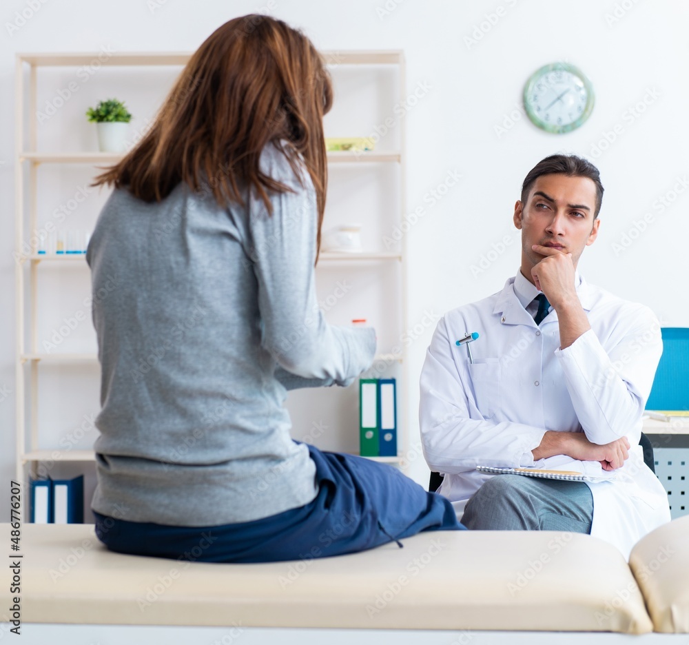 Mentally ill woman patient during doctor visit