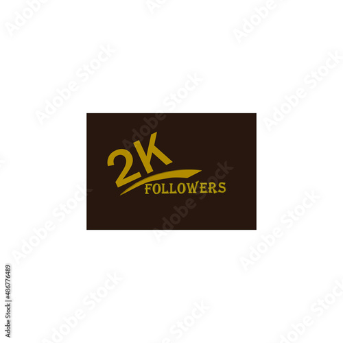 2k follower yellow brownish banner & vector art