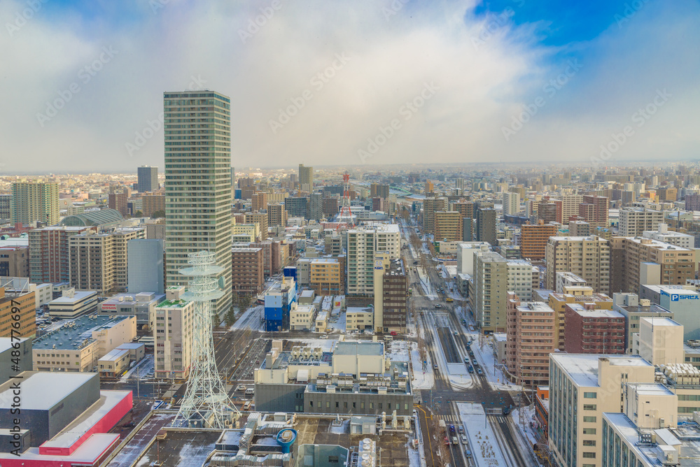 【北海道】札幌・都市風景　冬景色　雪景色