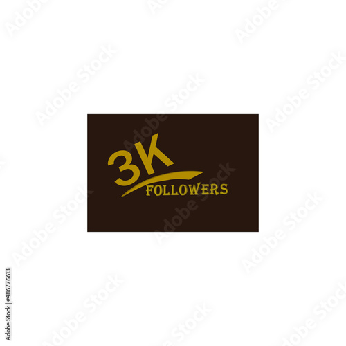 3k follower yellow brownish banner & vector art