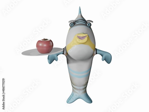 Fish and apple photo