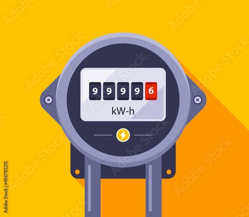 device for measuring electricity consumption at home. flat vector illustration. photo