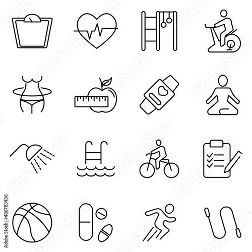 Fittness icons symbol vector elements for infographic web