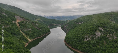 Bocac artificial lake in the canyon of the river Vrbas between the Manjaca and Cemernica mountains in the towns of Banja Luka, Knezevo and Mrkonjic Grad. photo