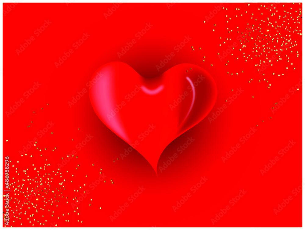 realistic red heart, heart shape, 3d heart background
