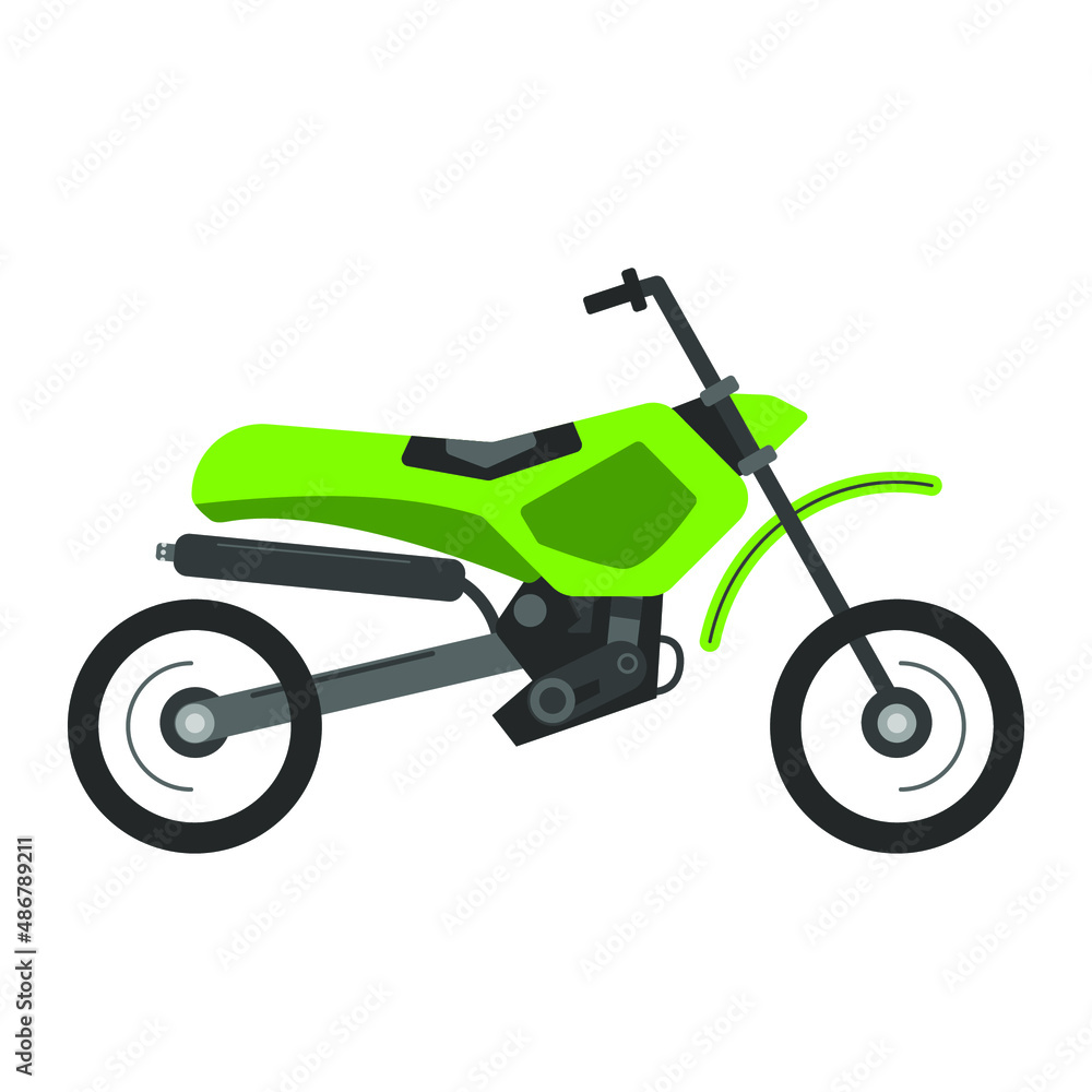 Sports motorcycle. Flat illustration. Vector. motor scooter isolated on white