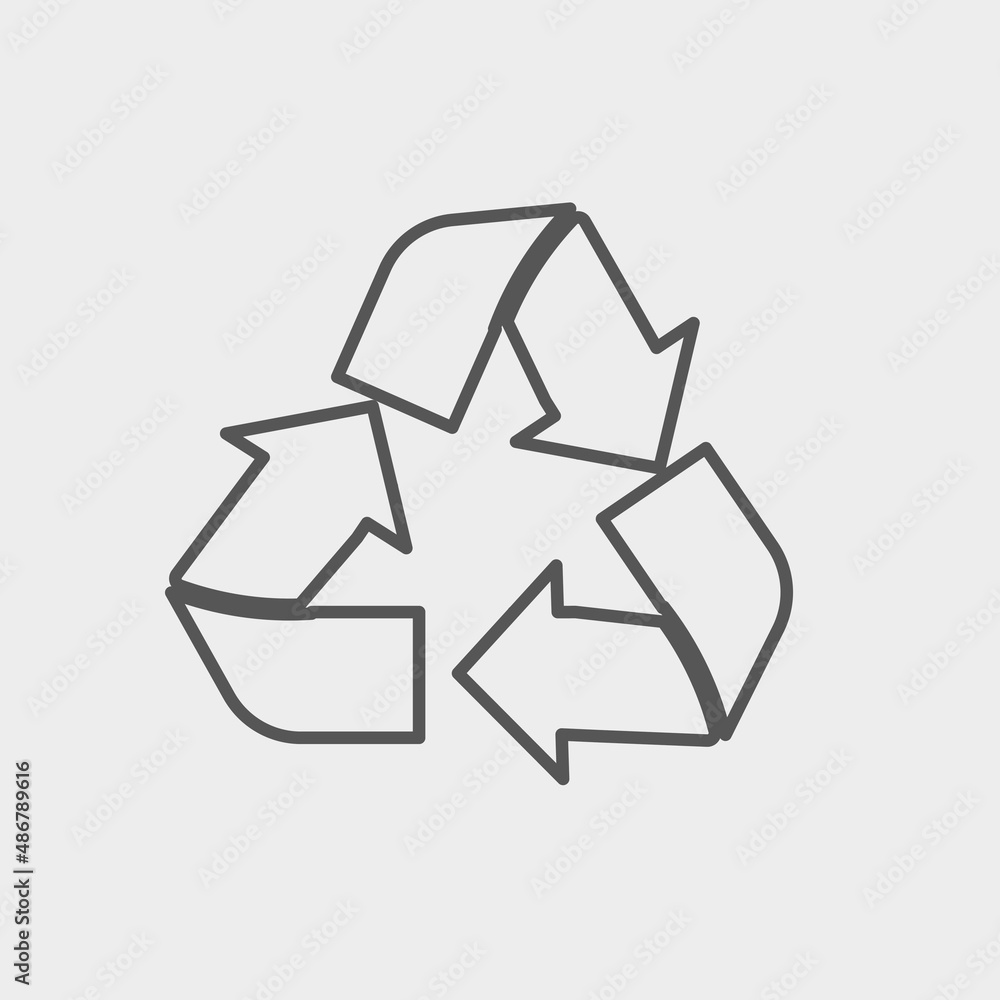 Recycle vector icon illustration sign Recycle vector icon illustration sign
