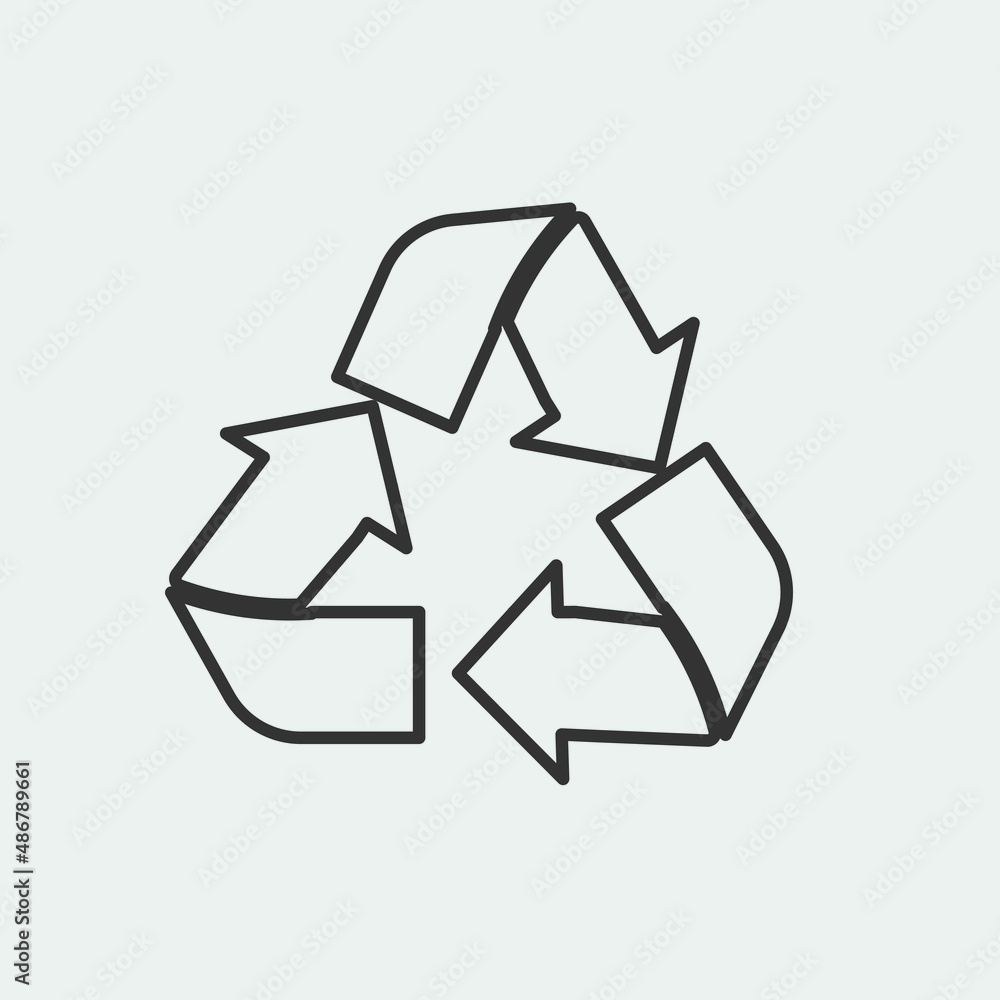 Recycle vector icon illustration sign Recycle vector icon illustration sign