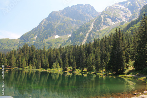 The Poursollet lake in the massif of Taillefer in the french alps 