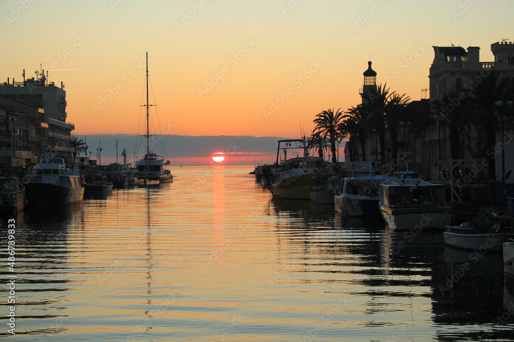 Fototapeta premium Le Grau du Roi, a seaside resort on the coast of occitanie region in France 