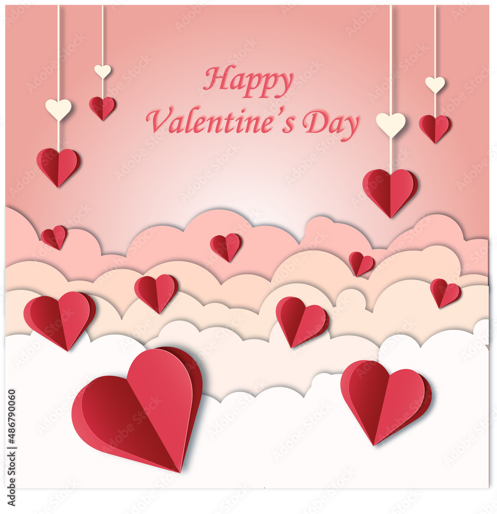 cloud heart happy valentine's day greeting card