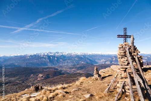 Landscape from Costalta mount top. Italian Alps panorama photo