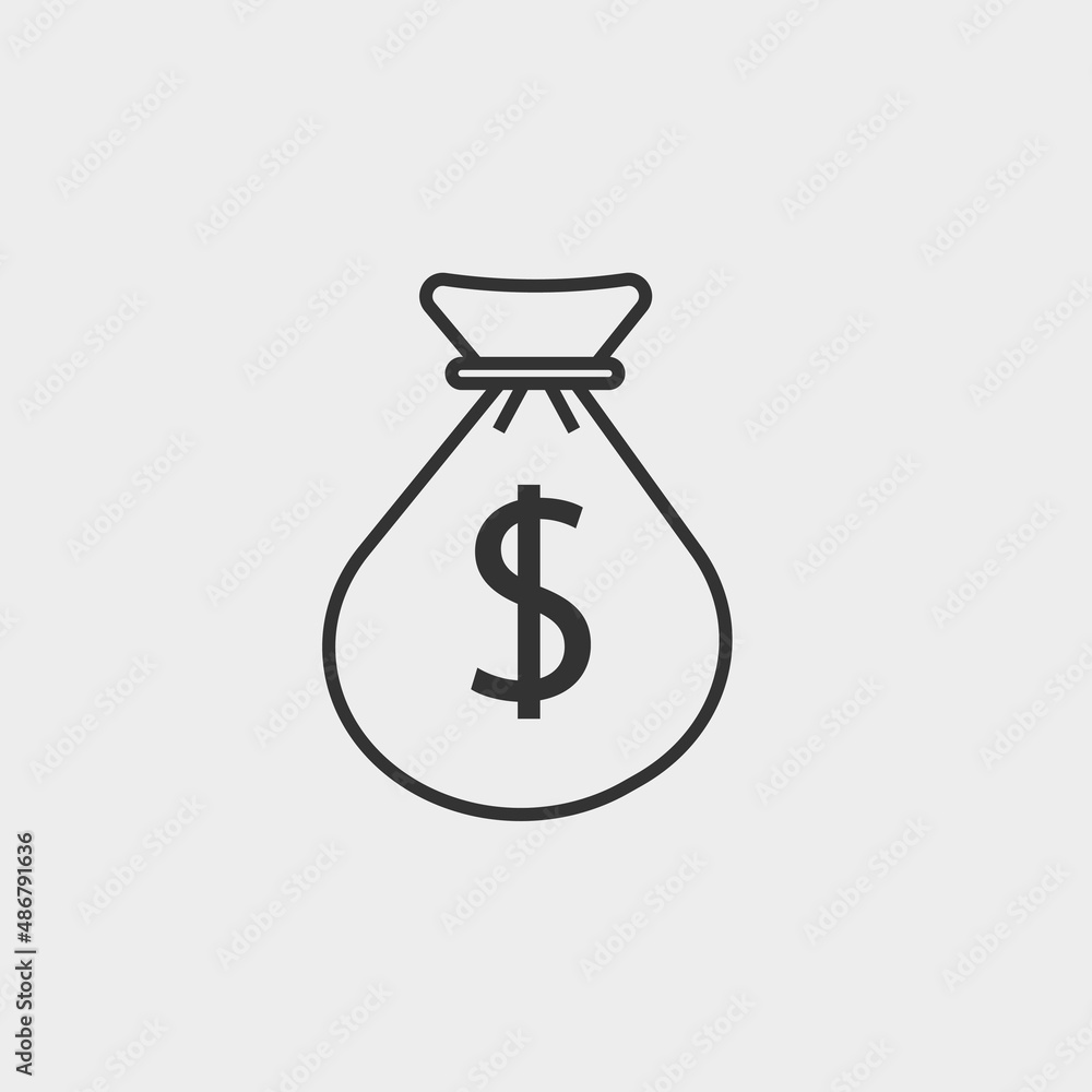 Money bag vector icon illustration sign Money bag vector icon illustration sign