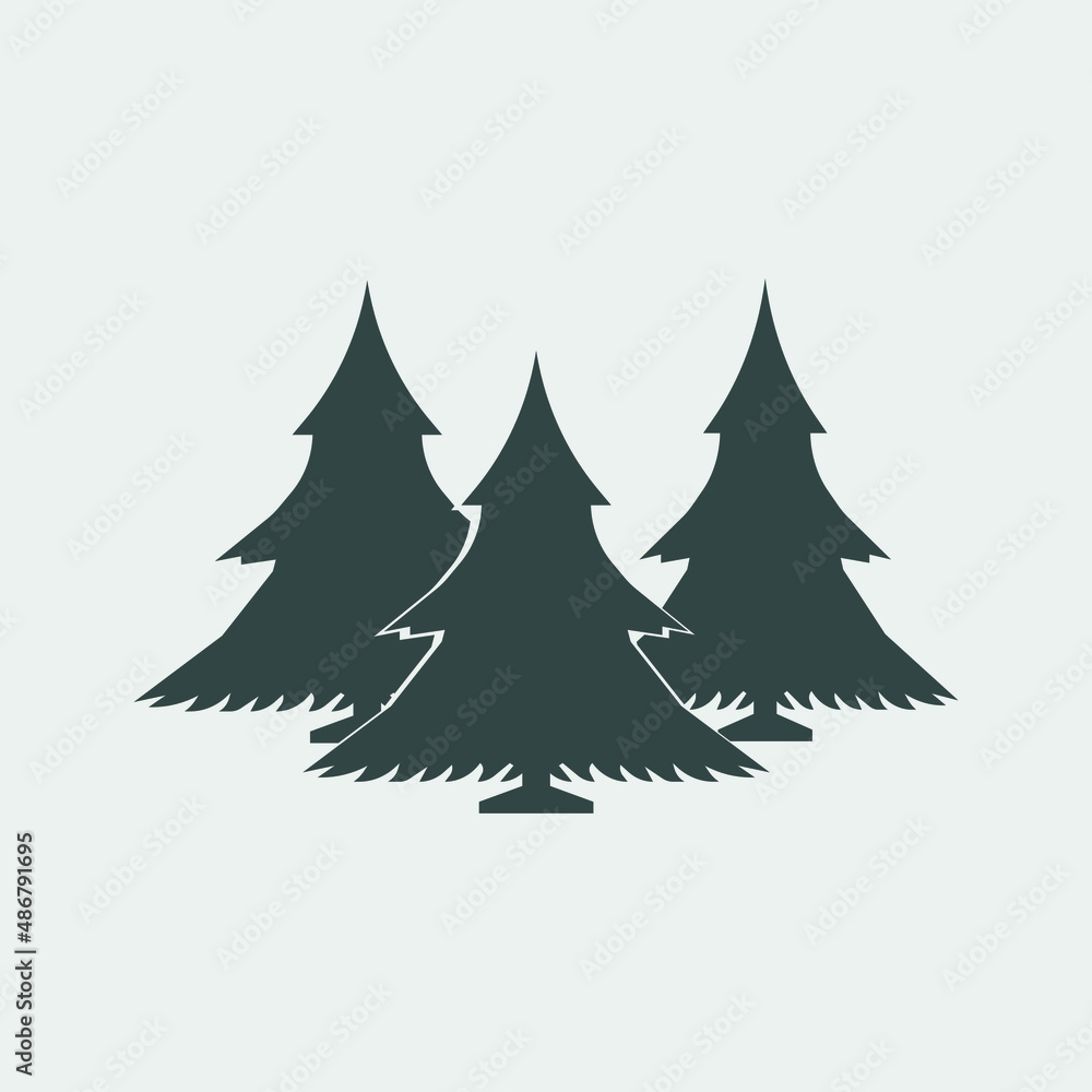 Christmas tree vector icon illustration sign Christmas tree vector icon illustration sign